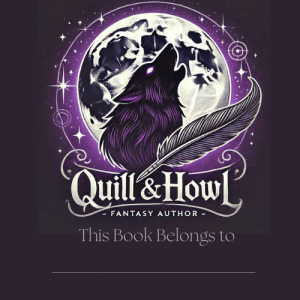 3 in x 3 in Book plate Quill & Howl
